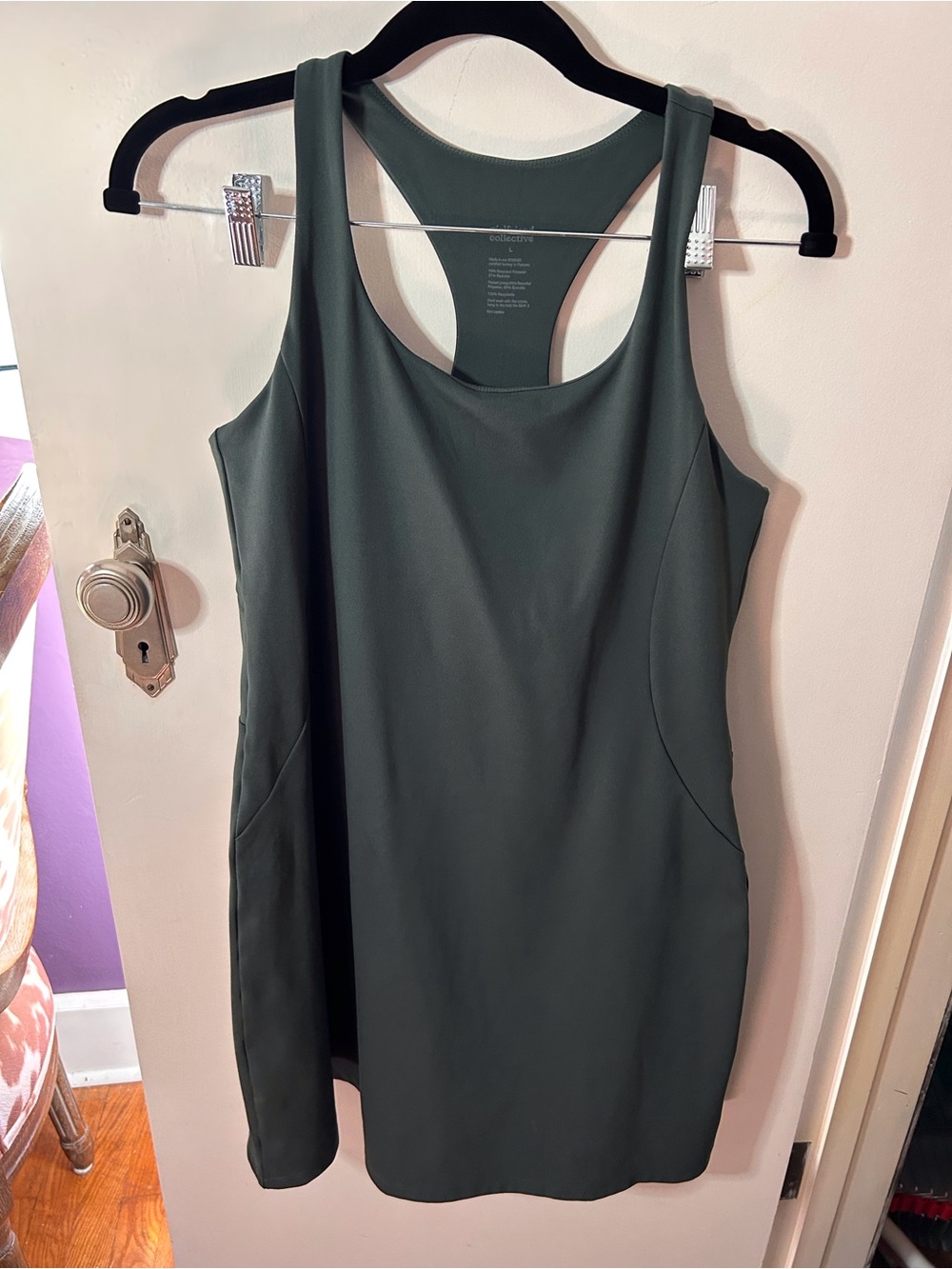 girlfriend collective Dark Green Racerback Tank Dress